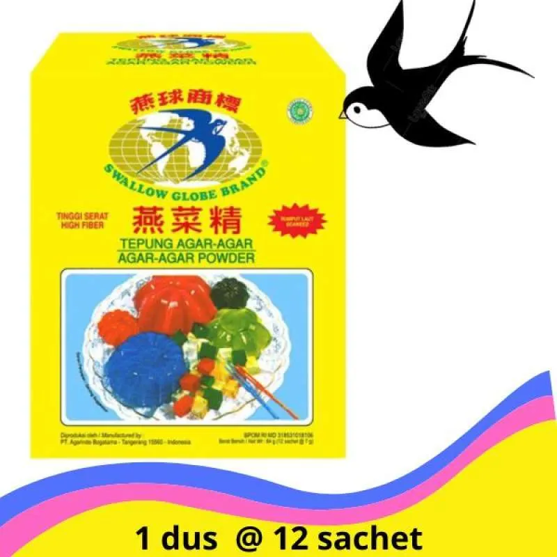 AGAR AGAR SWALLOW PUTIH @12bks